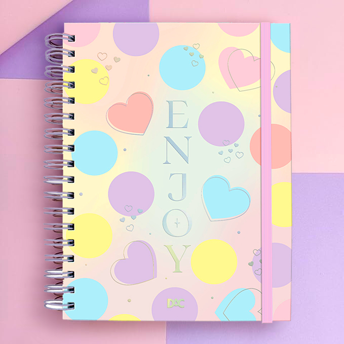 Caderno Smart Colegial - 10 Materias (Reposicionável) - Enjoy Colors