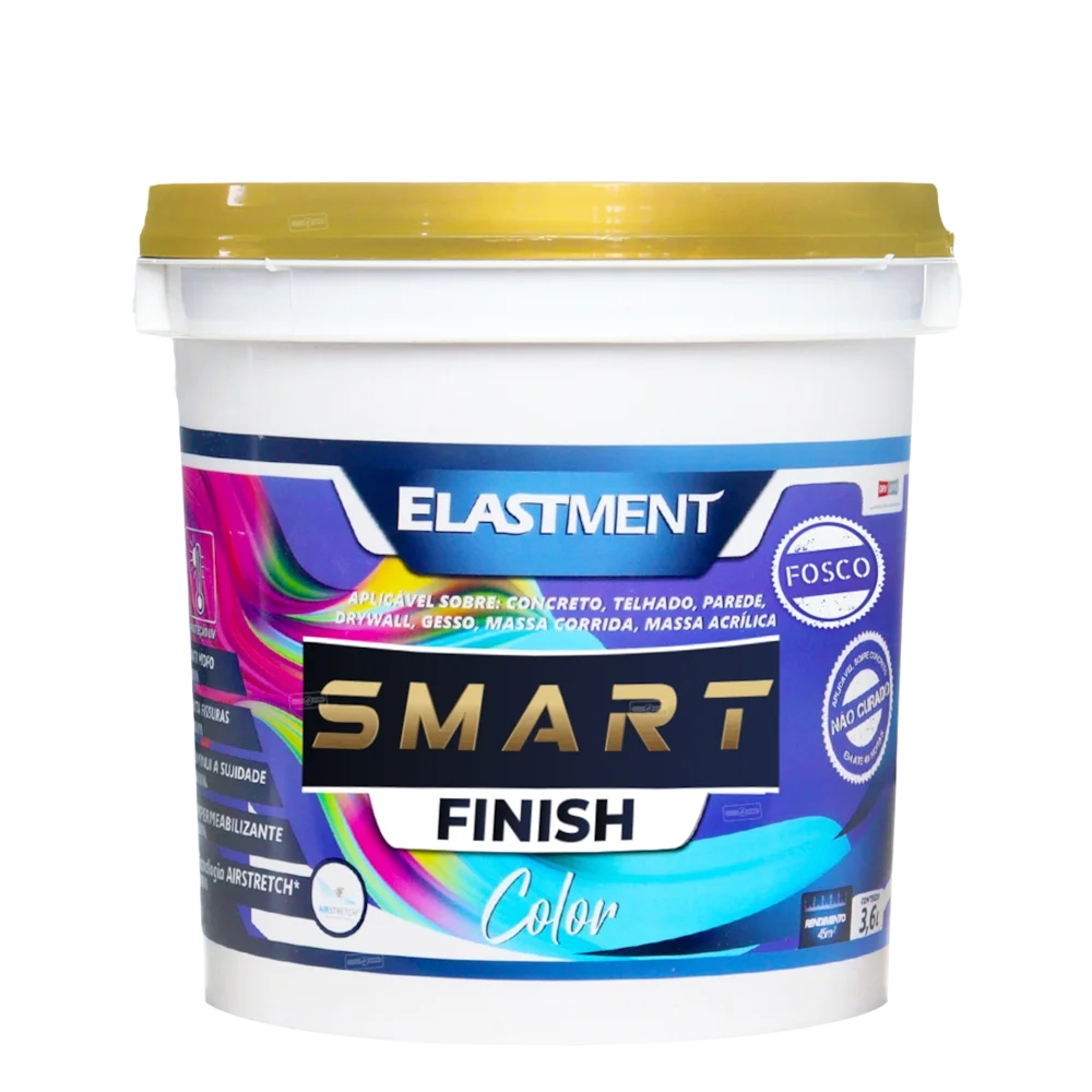 Tinta Para Parede e Teto Impermeabilizante Respirável Fosco Smart Color 3,6L - Elastment