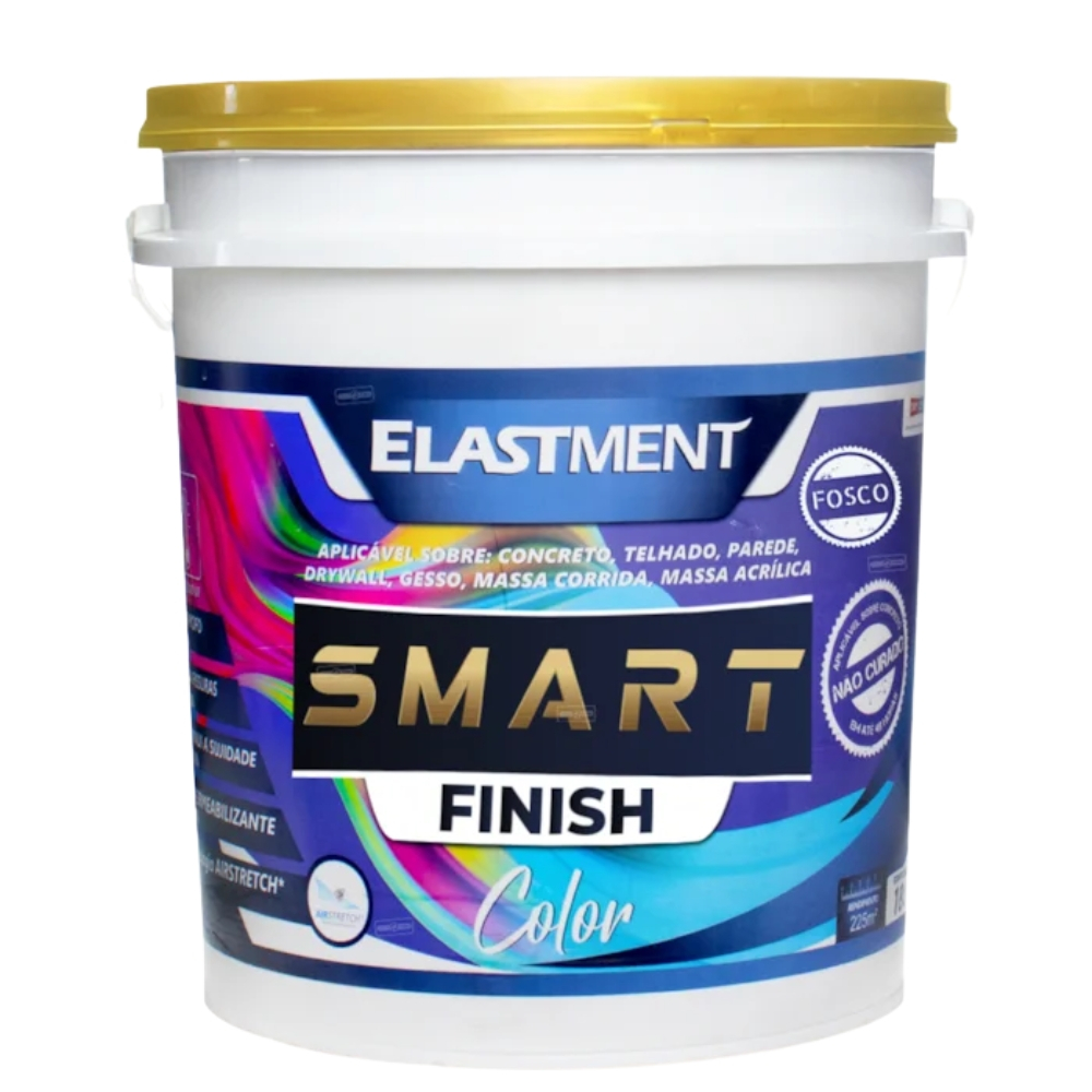 Tinta Para Parede e Teto Impermeabilizante Respirável Branco Smart Color 18L Elastment