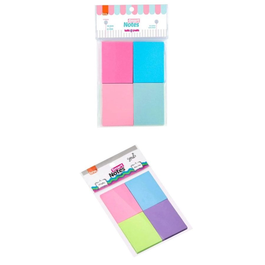 BLOCO ADESIVO SMART NOTES 38X51MM -  COLOR NEON ou TUTTI-FRUTTI - BRW