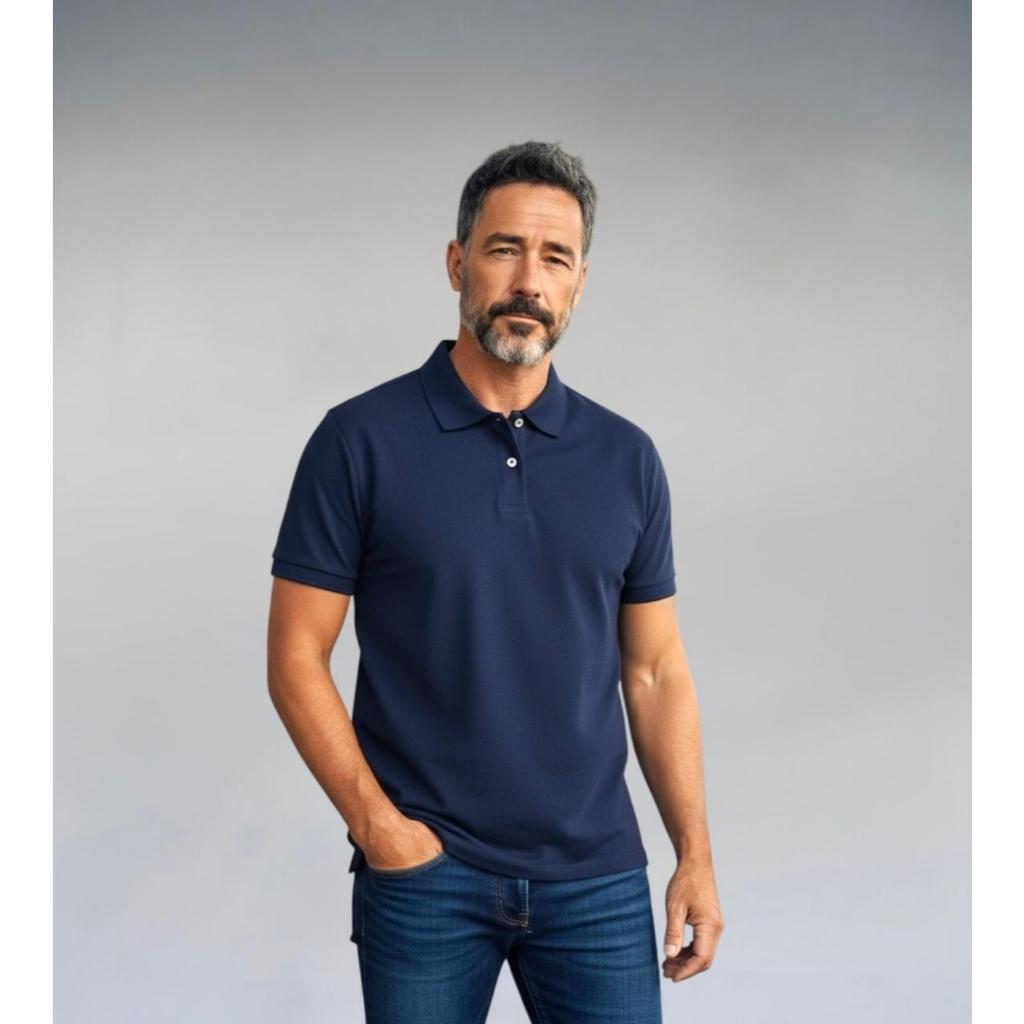 Camisa Polo Masculina Slim Fit Premium Piquet com Elastano - Casual Chic / CORES SORIDAS