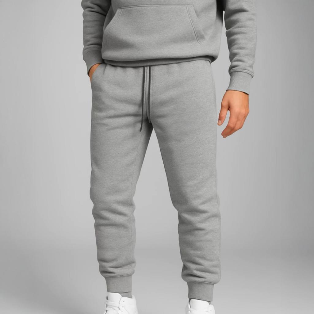 Calça Jogger Moletom Lisa Peluciada E Flanelada Moda Slim Fit Esport Chic