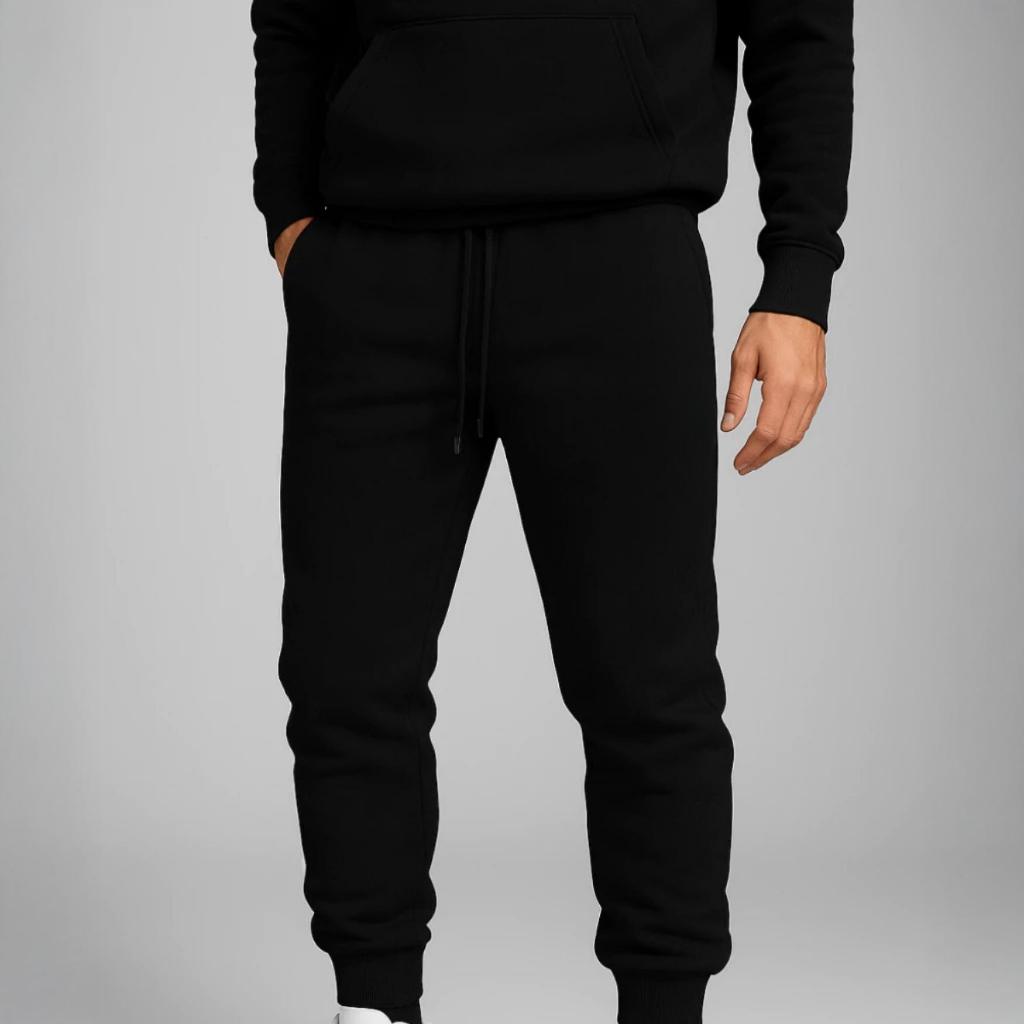 Calça Moletom Lisa Com Punho Peluciada E Flanelada Moda Slim Fit Sport Chic