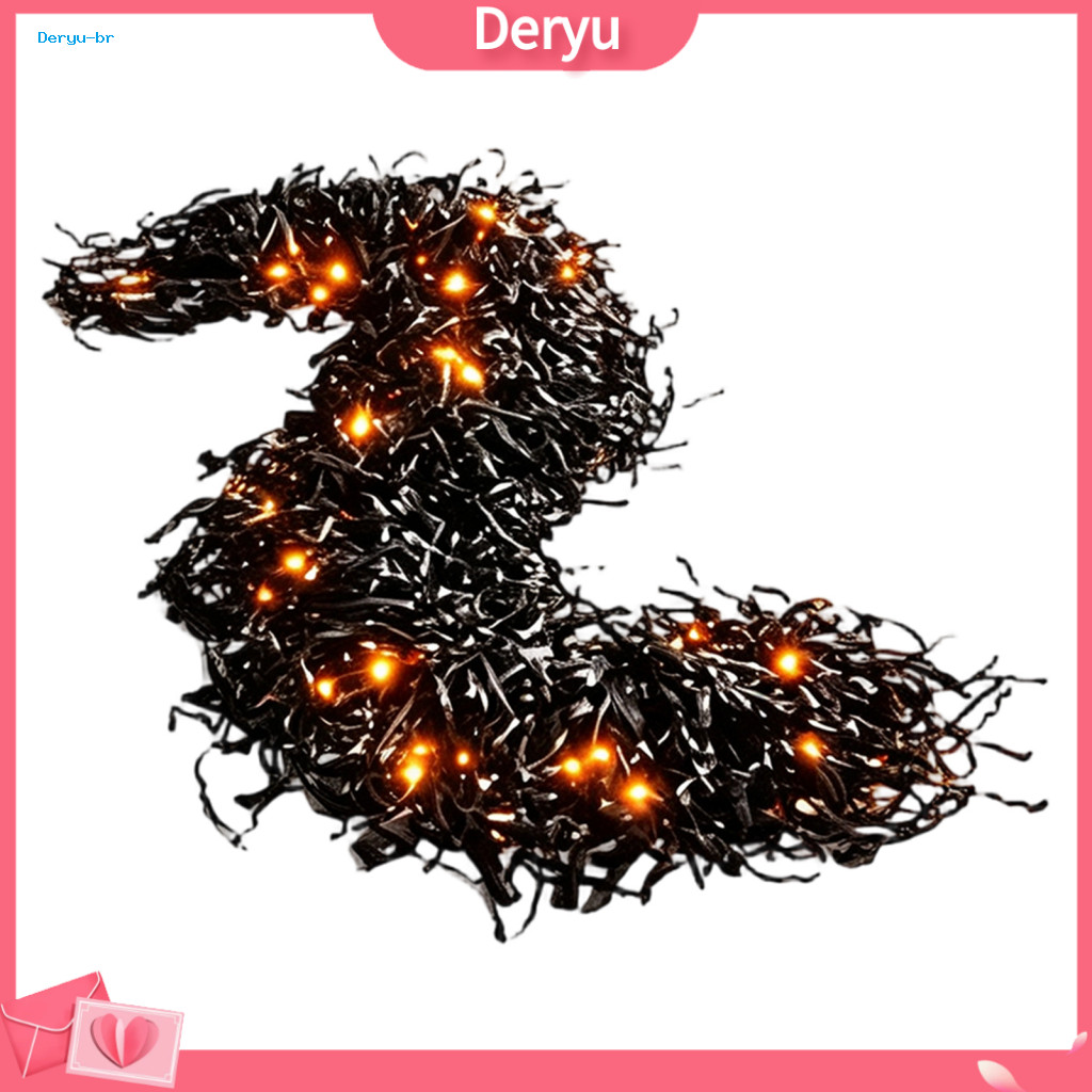 Halloween Vine Garland Artificial Rattan Decor Led Waterproof Black Faux Branches Hanging Decoration for Mantle Stair Ra