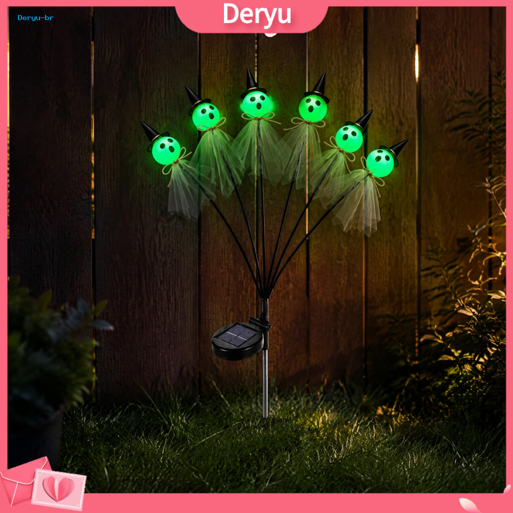 Weather Resistant Spooky Garden Stakes Solar Powered Halloween Ghost Lights Stake 6 Led Outdoor Waterproof Pathway Decor