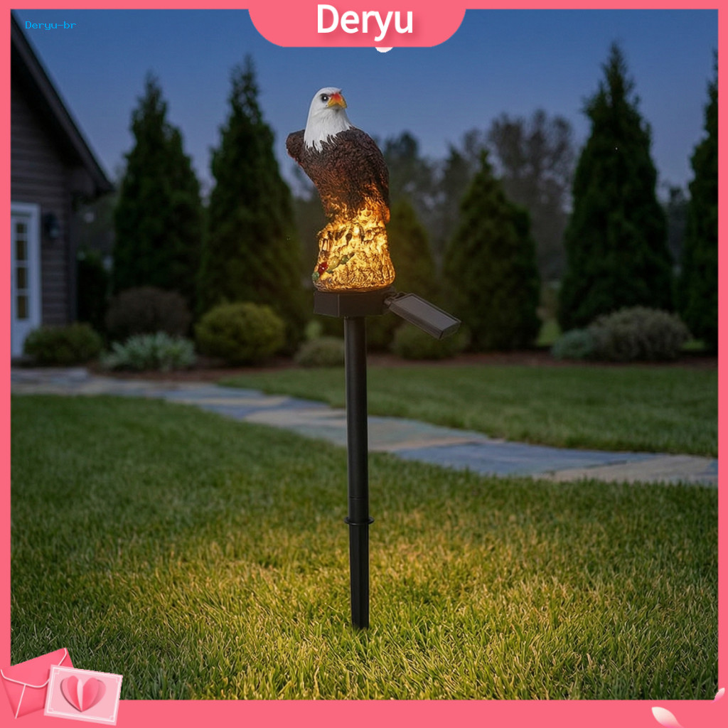 Outdoor Solar Lights Realistic Eagle Figurine Garden Light Waterproof Led with Stake – Pathway Decor for Lawn Courtyar