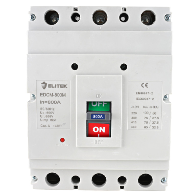 Disjuntor Caixa Moldada Tripolar 800A 100kA 220/380V - ELITEK