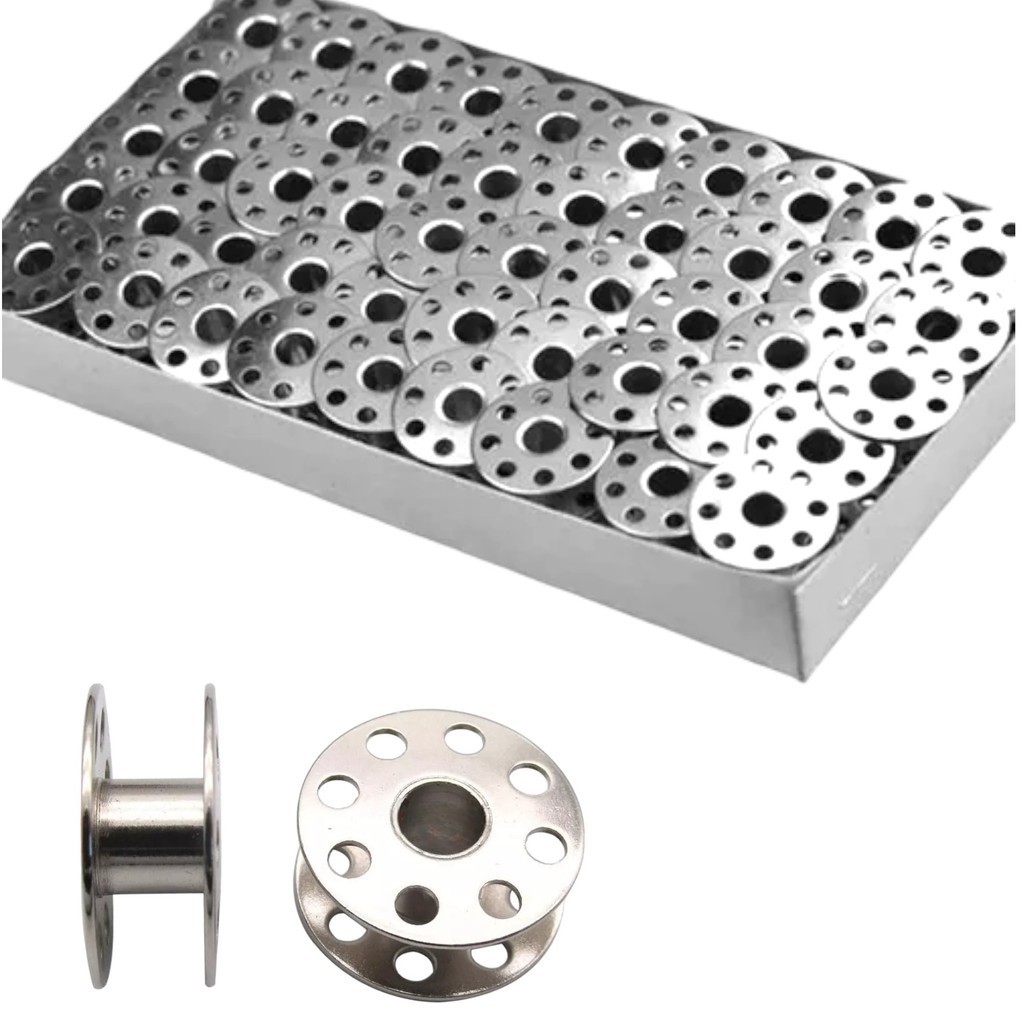 Carretilha De Metal Furada Para Maquina Reta Industrial 50 unid