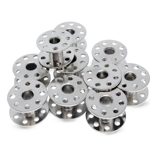 Kit Com 20 Bobinas Carretilha Canelinha Metal Furada Reta Industrial Lanmax 8,74mm x 20,82mm