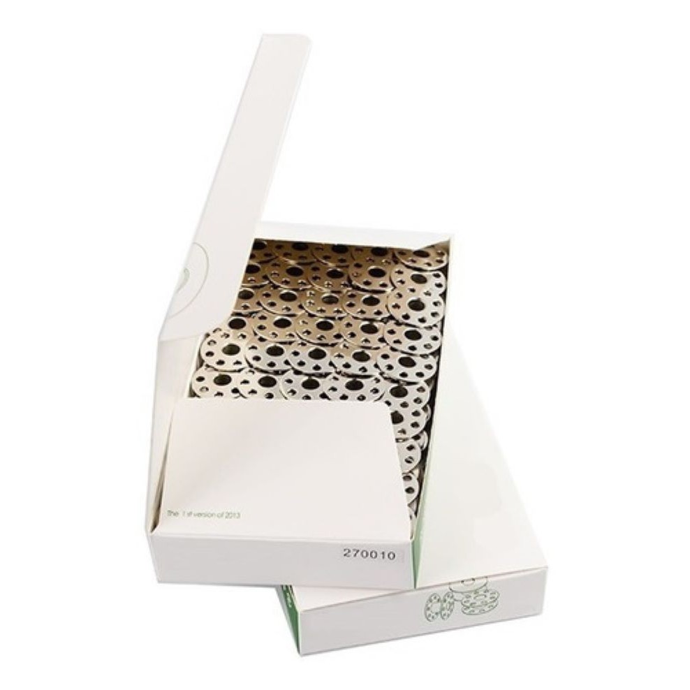 Kit com 100 Bobinas Altas de Metal Furadas para Máquina de Costura Doméstica – Alta Qualidade