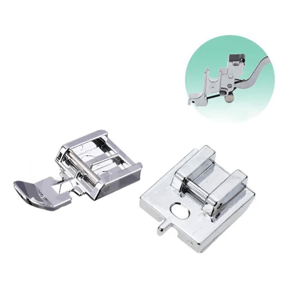 Kit 2 Sapata Calcador Zíper Invisível Metal Para Máquina Costura Doméstica