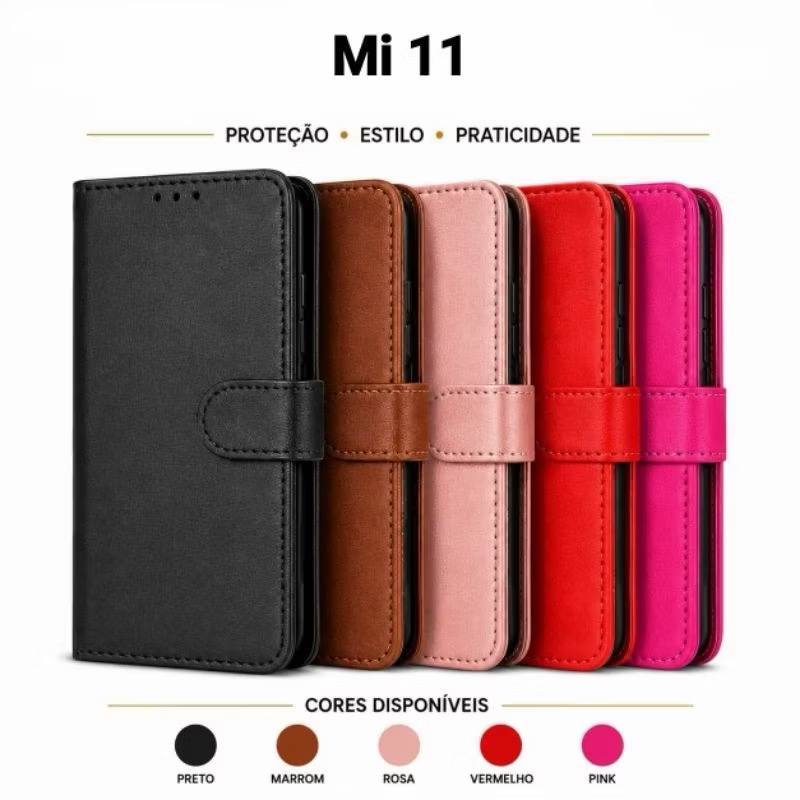Capa Case Carteira Flip Cover Todos Modelos Capinha Protetora 360 Para MI 11