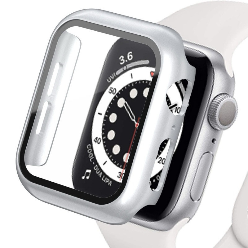 Capa Case Bumper Pelicula De Vidro quadrado 360 Temperado Apple Watch7 41/45MM