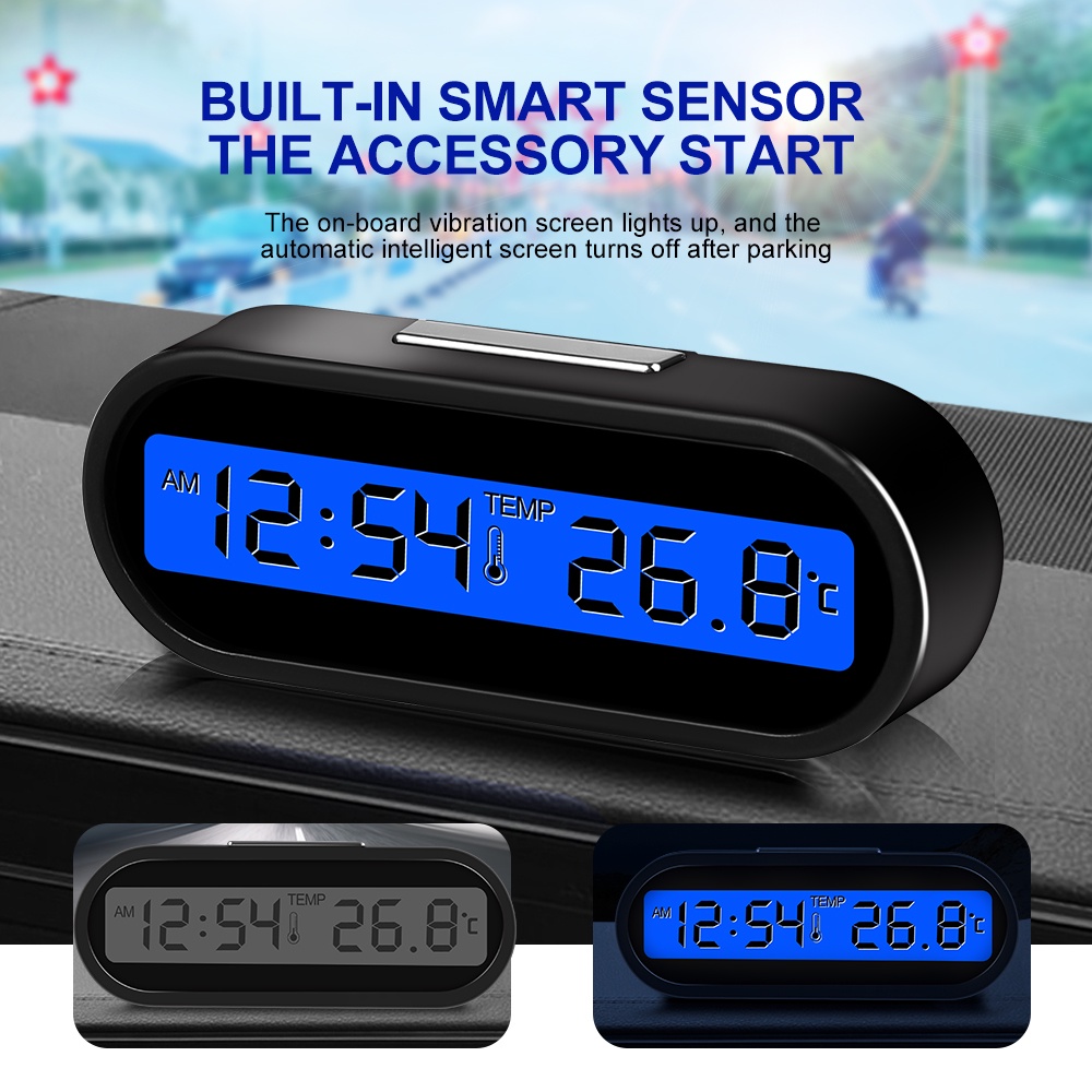 Relógio Digital Para Carro De Tempo 2 Em 1 Relógios Automáticos Luminosos LCD Backlight Display Acessórios De Estilo De