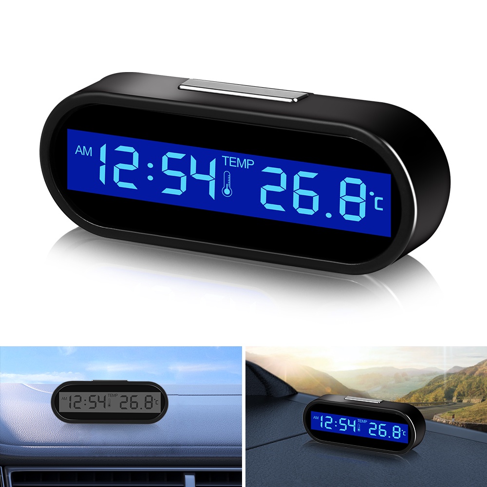 Mini Relógio Eletrônico Para Carros Automático Luminoso Termômetro LCD Backlight Display Digital Acessórios De Estilo