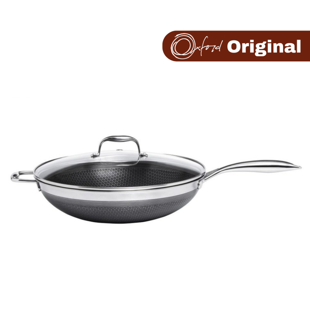 Panela Wok Em Aço Inox 34cm 6 Litros Oxford Hive