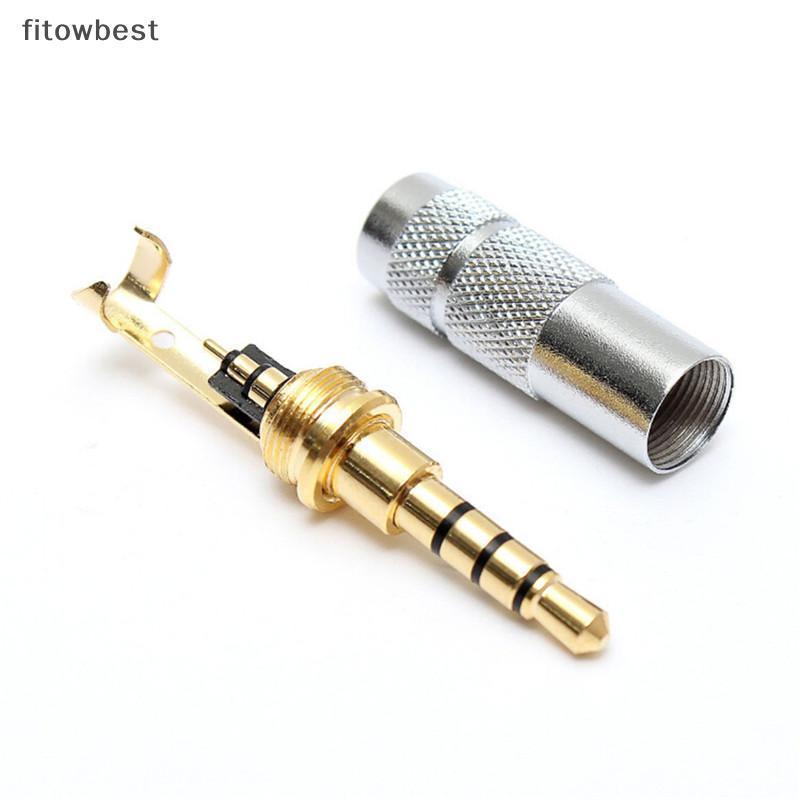 Moda 4 Pólos 3.5mm Fone De Ouvido Estéreo Macho Plug Jack Conector De Soldas De Áudio