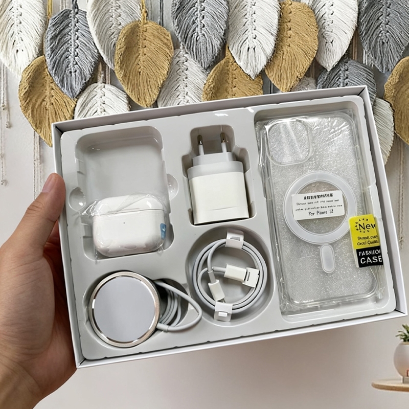 Capa 5 em 1 para iPhone/carregador de indução/cabo de dados/fone de ouvido Bluetooth/carregador de iPhone/capa protetora