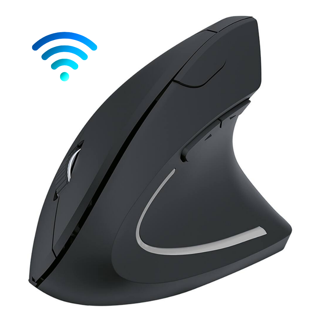 Mouse Sem Fio APP-Tech MWE600 Ergonômico Vertical 1600 DPI Preto