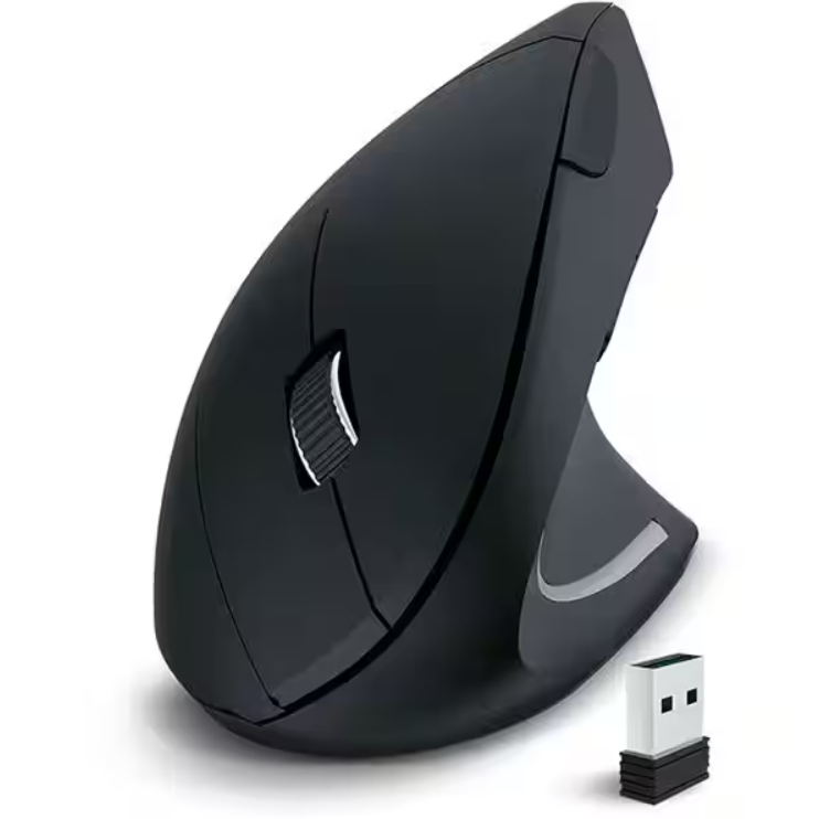 Mouse sem fio ergonômico preto 1600dpi MWE600