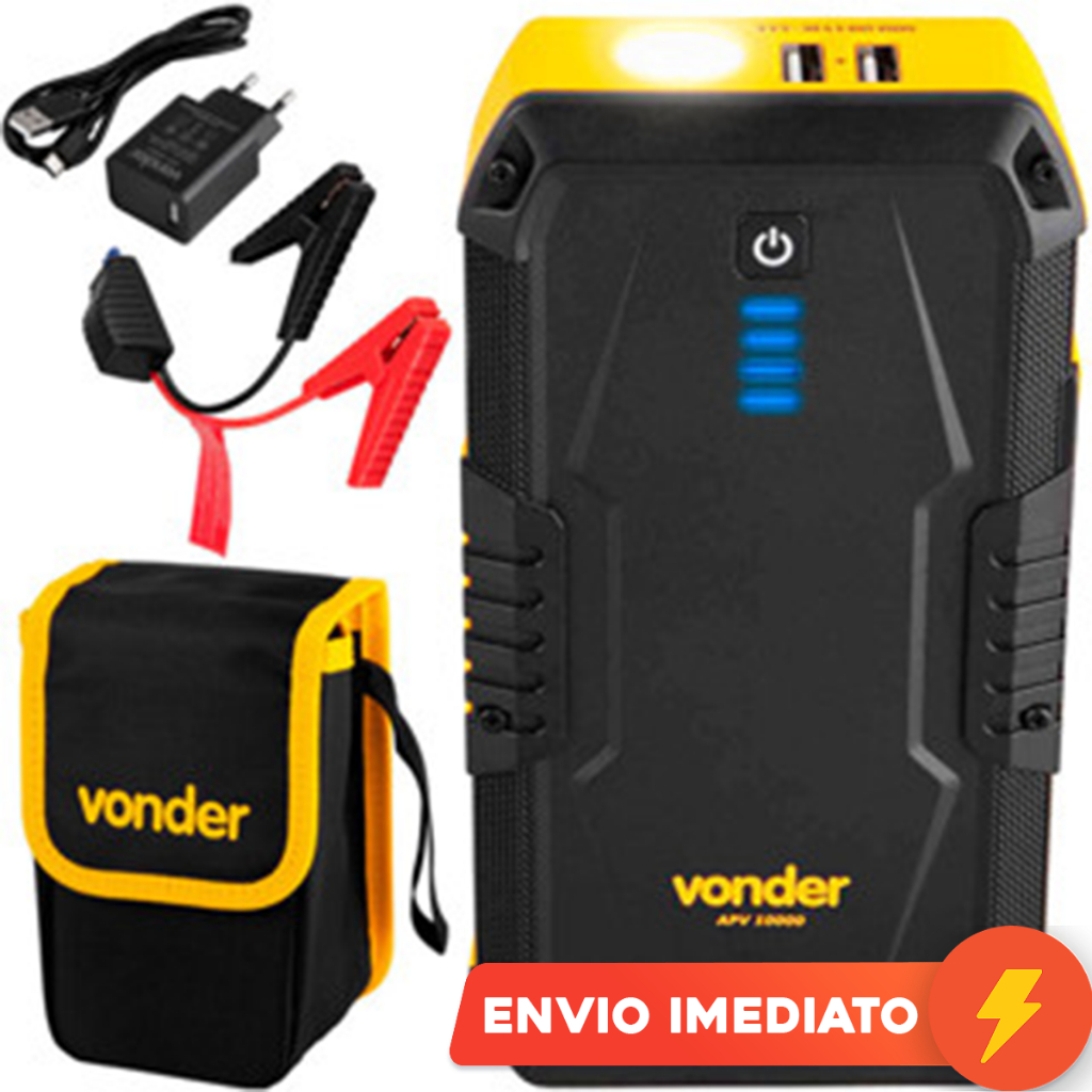 Auxiliar de Partida 12V Bateria Portátil Carregador APV10000 Jump Starter Carro Moto Caminhão