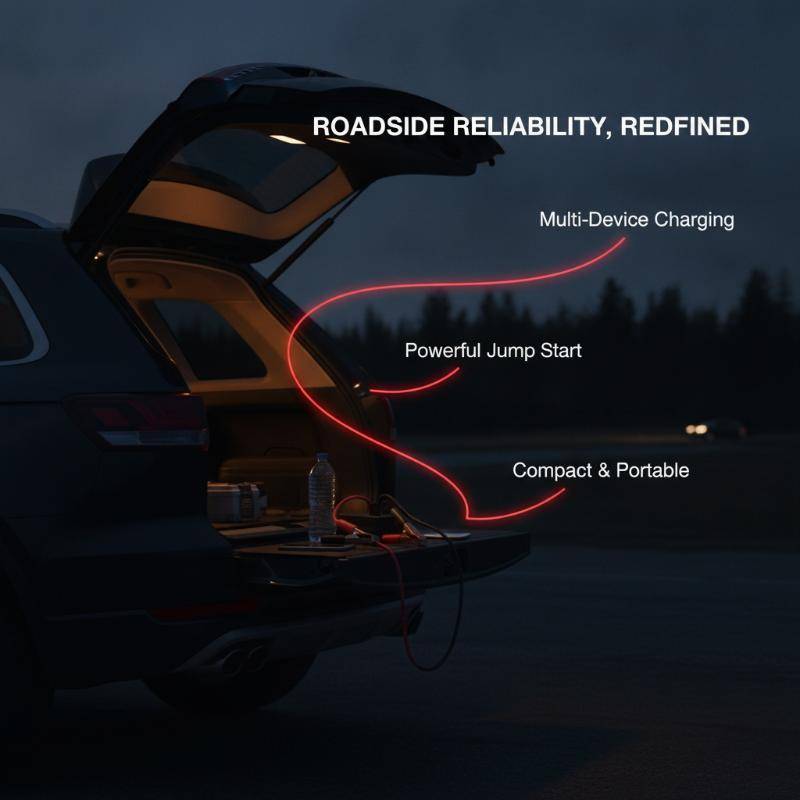 [EL-t] 1 Unidade Carregador De Energia De Lítio Multifuncional De Emergência Para Carro Jump Starter Com Clipes Viagem E
