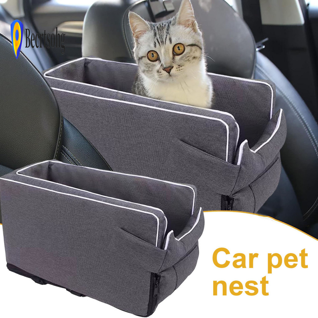 Dog Car Carrier Pet Nest Small Seat Booster Bed Waterproof Portable with Adjustable Straps Safe Travel for Cats Dogs Sou