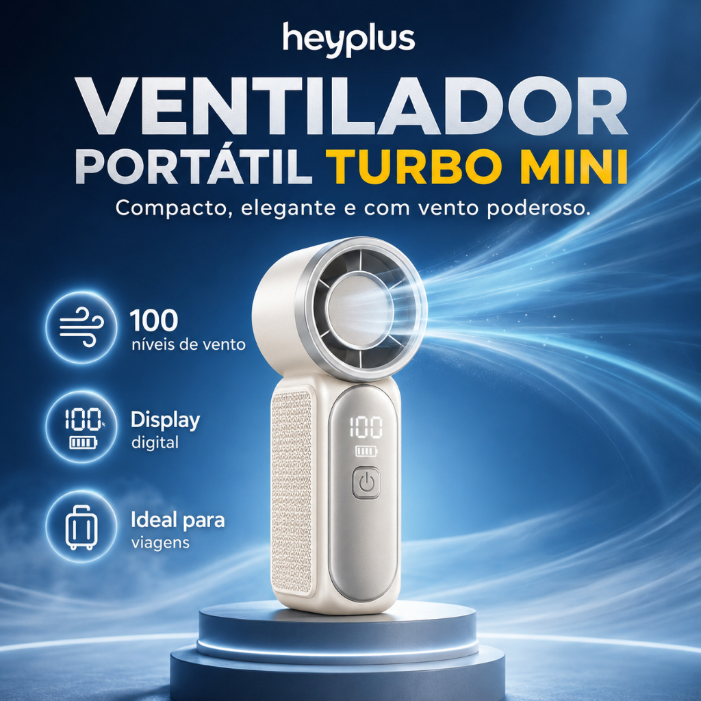 Mini Handheld Turbo Fan with 100 Speeds – Rechargeable, Silent, Portable, Long Battery Life with LED Display