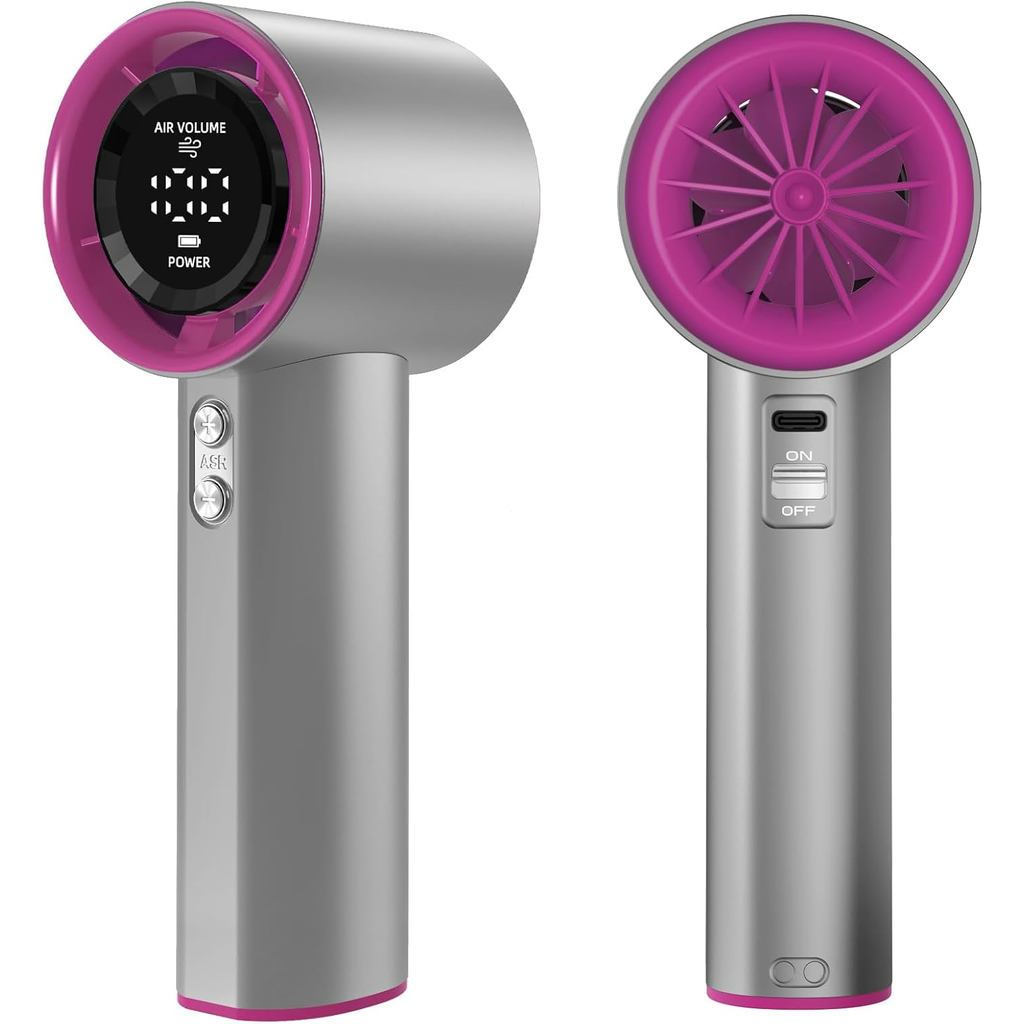Portable Handheld Fan, Speed ​​(1-100) Adjustable Personal Turbo, 4000mAh Battery Rechargeable Cooling Fan, Digital Disp
