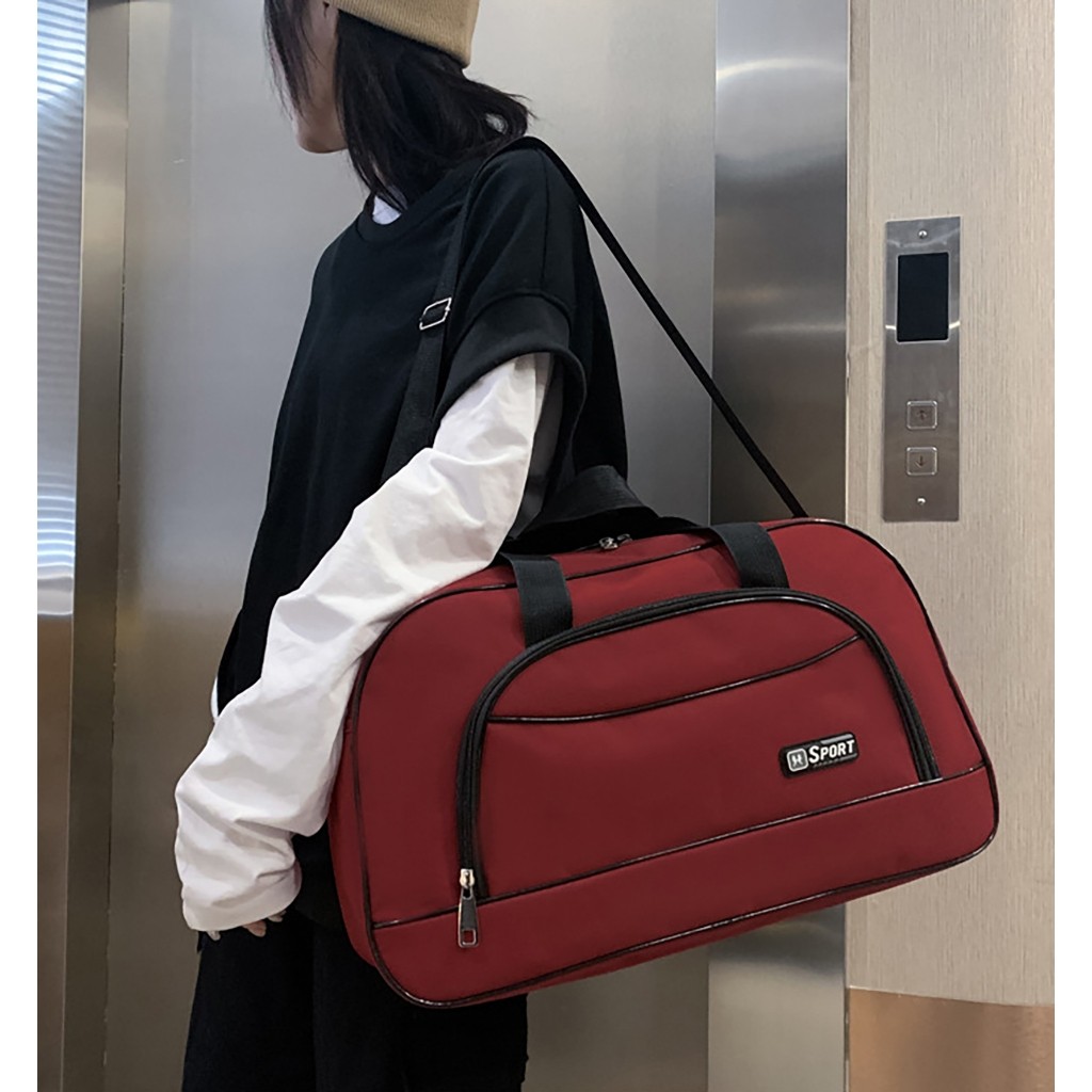 Bolsa de Viagem e Academia de Nylon Unisex com alca longa e fecho com ziper à prova d'água(2082)