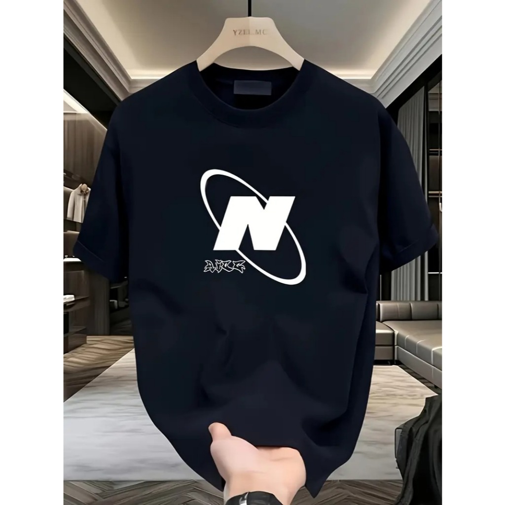 Camiseta Masculina de Algodão Oversize com Estampa 