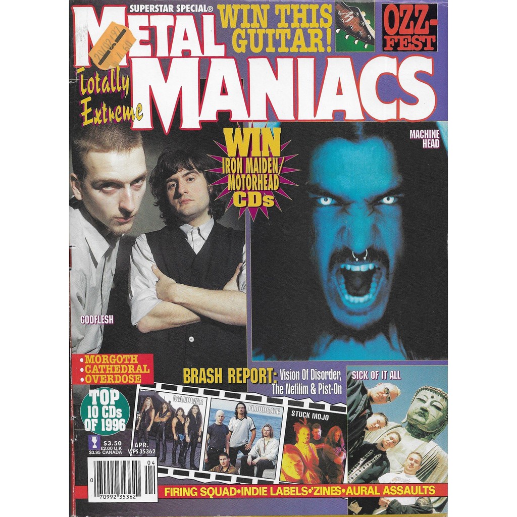Metal Maniacs 3 revistas Benediction Bolt Thrower Meshuggah Cannibal Corpse Fear Factory Machien Head Morgoth