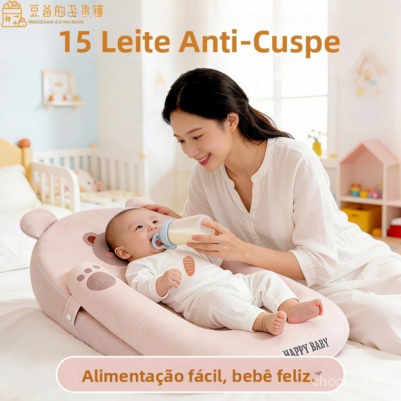 Almofada anti-vômito para bebês 15 °     Suporte de alimentação em forma de U, utilizado para o sono de recém-nascidos.