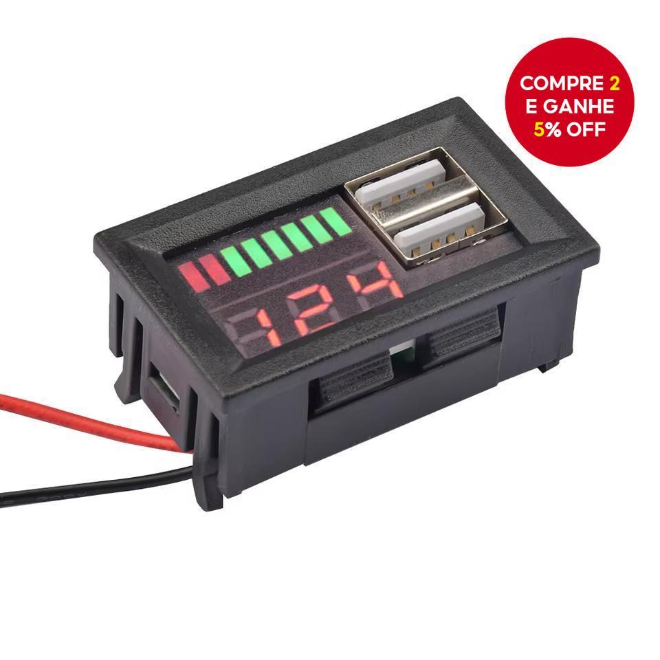 Novo Voltímetro Digital à Prova d'Água de 12V para Carro, Barco e Moto com Display LED - Medidor de Voltagem Mini Painel