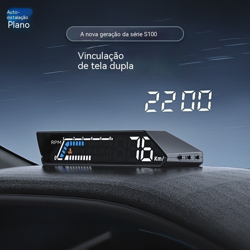 HUD (Head-up Display) OBD, instrumento multifuncional para veículos, monitoramento da temperatura do óleo e do óleo de t