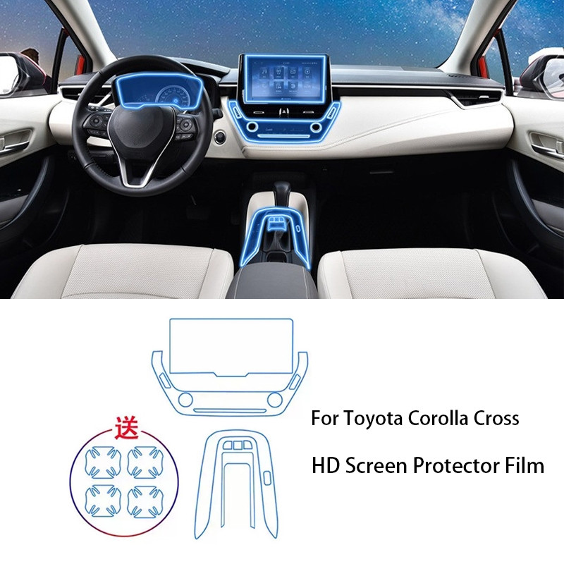 Película Protetora de Tela para Toyota Corolla Cross 2019-2025 - Proteção para Display de Navegação e Console Central, Q