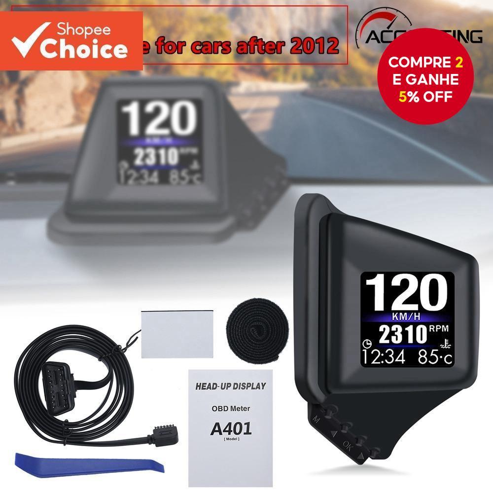 Novo A401 Multi-Função HUD OBD + GPS Carro Display LCD Velocidade Temperatura Da Água Tensão Consumo De Combustível