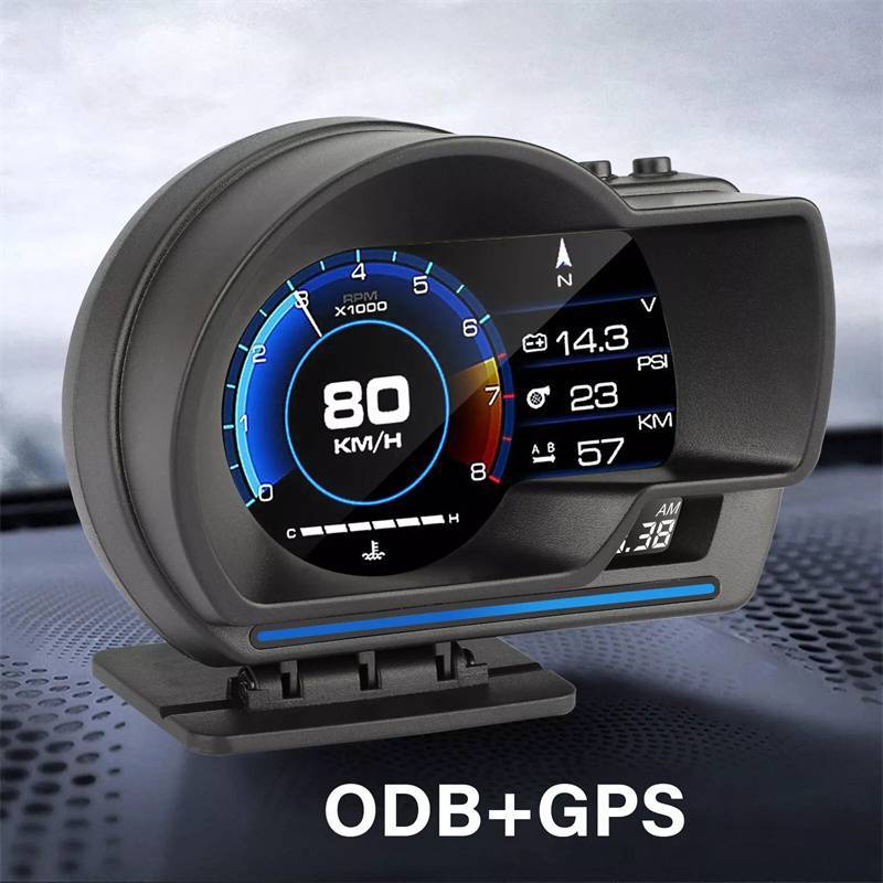qo Universal OBD2 E GPS Medidor De Sistemas Duplos Velocímetro Head Up Display Muti-Função Temperatura Da Água Turbo Ace
