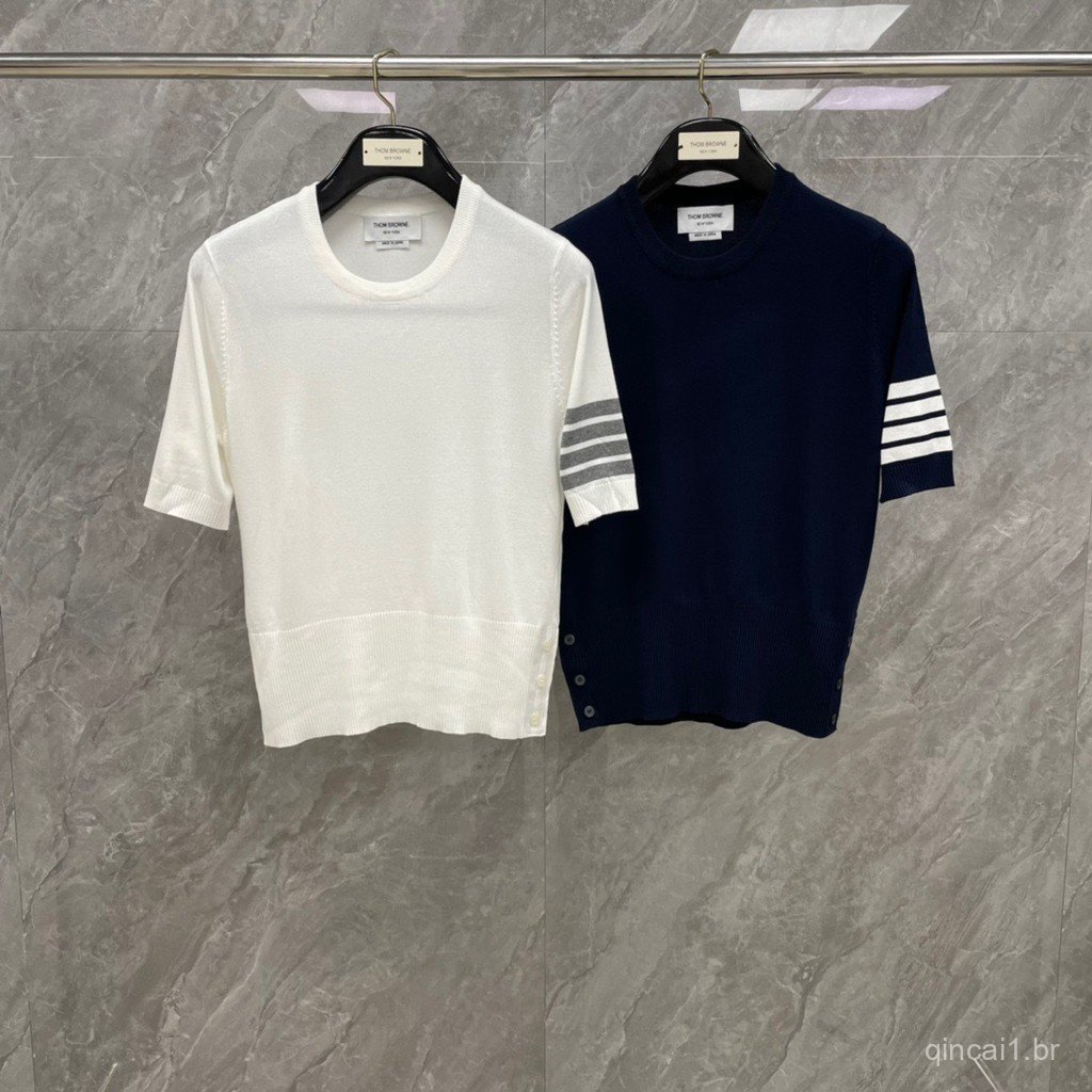 9JCB Round-neck knitted short-sleeve shirt T Women's T-shirt2024New Spring/Summer Slim-Fit Basic Shirt with Straight Sho