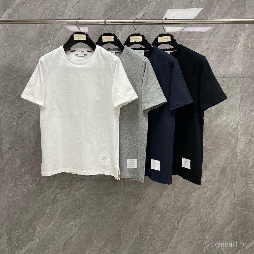 TZWV Summer basic solid color plain cotton round-neck short-sleeve shirt T Unisex casual versatile shirt