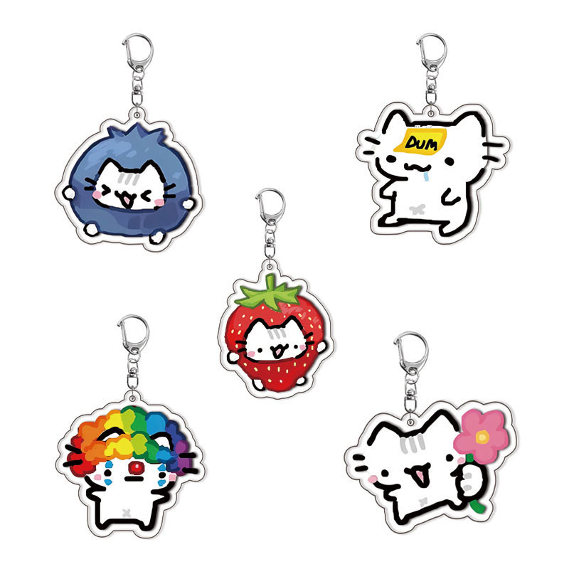 Cute cartoon acrylic double-sided transparent keychain