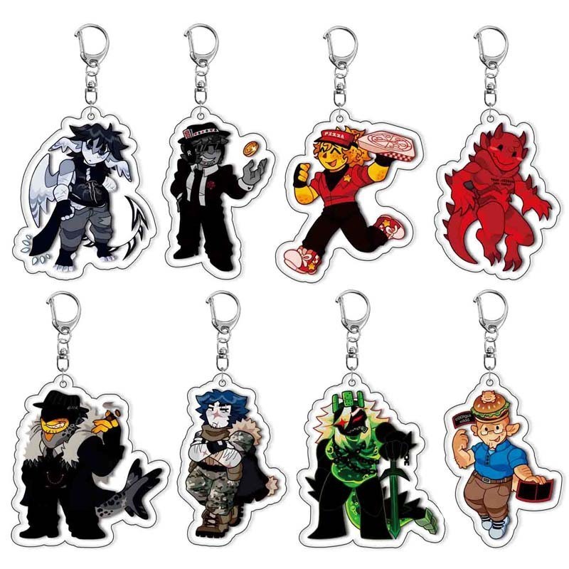 Cute cartoon acrylic double-sided transparent keychain