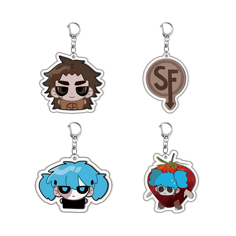 Cute cartoon acrylic double-sided transparent keychain