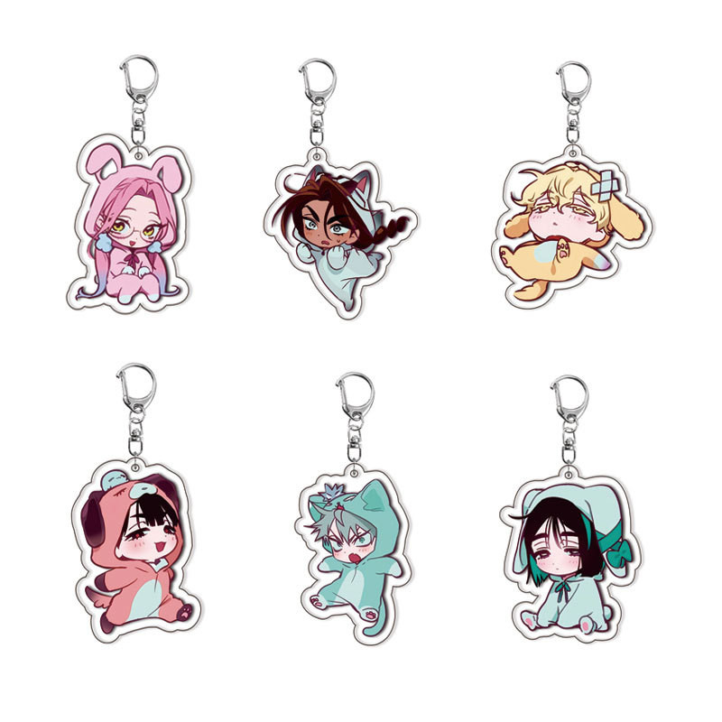Cute cartoon acrylic double-sided transparent keychain