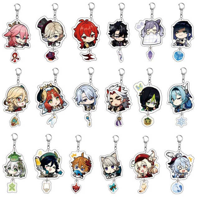 Cute cartoon acrylic double-sided transparent keychain