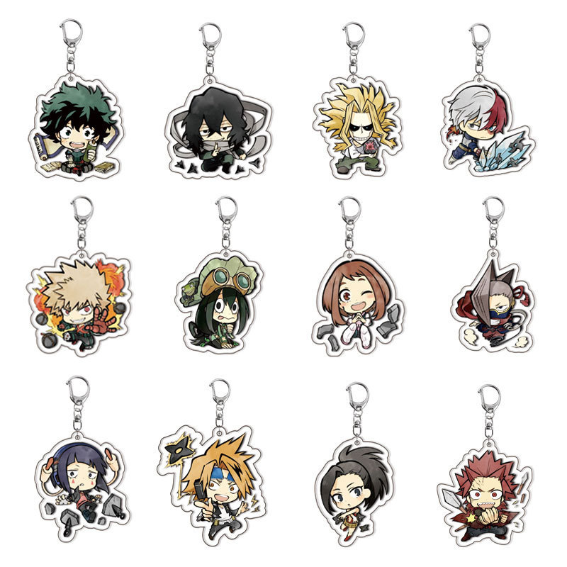 Cute cartoon acrylic double-sided transparent keychain