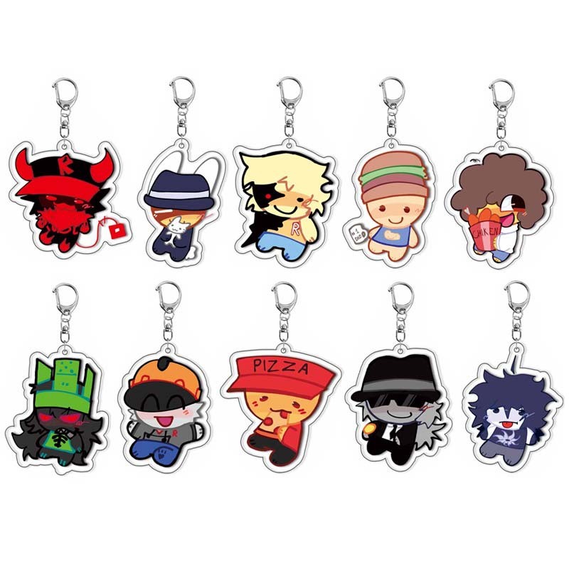 Cute cartoon acrylic double-sided transparent keychain