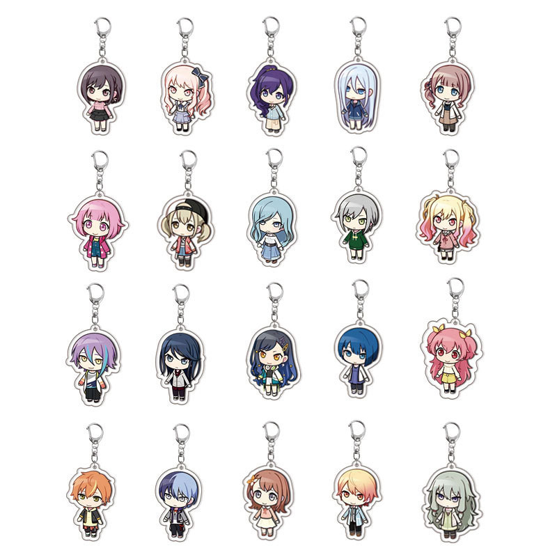 Cute cartoon acrylic double-sided transparent keychain