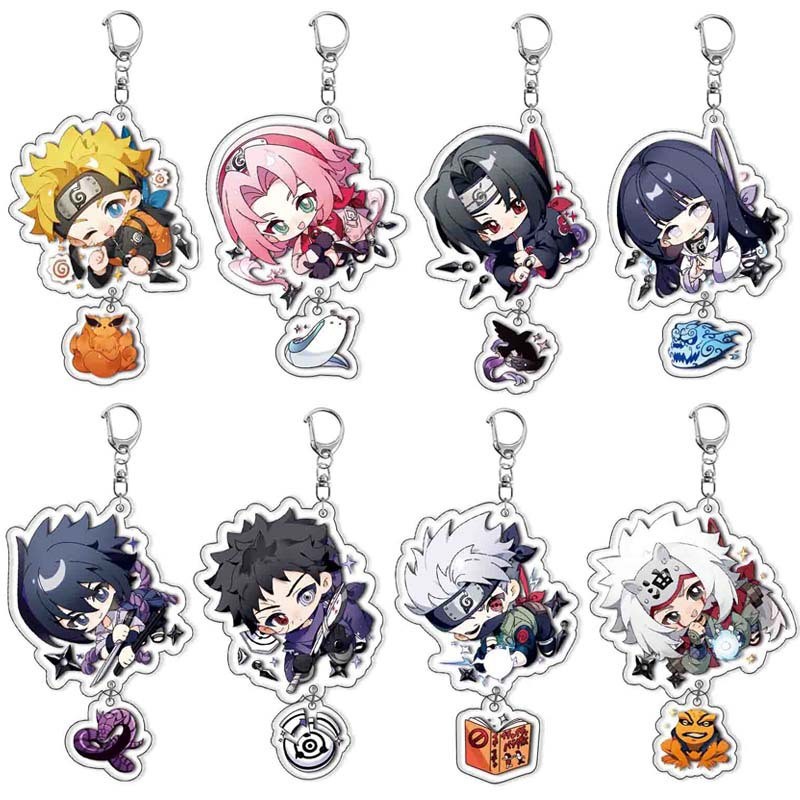 Cute cartoon acrylic double-sided transparent keychain
