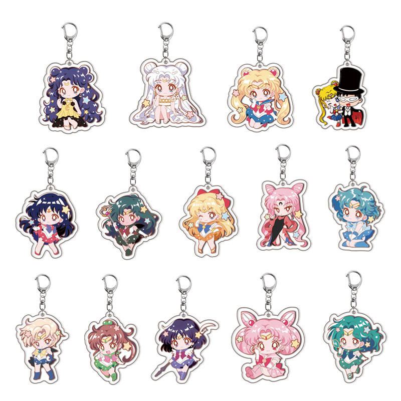 Cute cartoon acrylic double-sided transparent keychain